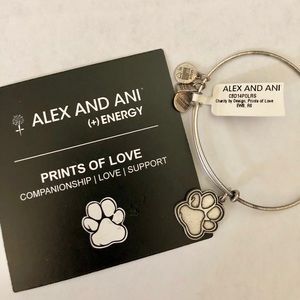 NWT Alex and Ani - silver Paw Print energy